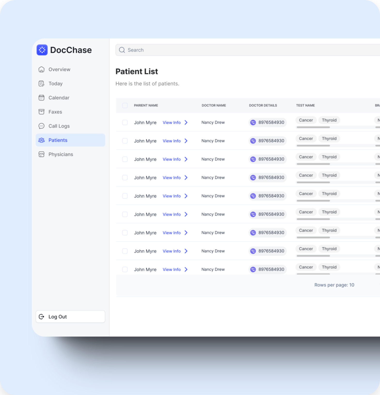 DocChase user interface mockup 3
